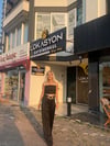 Siyah saten şık kemer detaylı pantolon