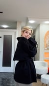 Standart beden acı kahve yansımalı siyah trençkot