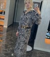 Zebra desen etek bluz takım