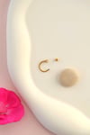 316 L Çelik Burun Piercingi Zirkon Taşlı Smiley Yarım Halka Piercing