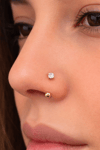 316 L Çelik Burun Piercingi Zirkon Taşlı Smiley Yarım Halka Piercing