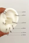 316 L Çelik Düz Çelik Halka Piercing 1 mm Kalınlık Tragus Helix Kıkırdak Lob Forward Helix