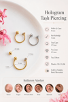 316 L Çelik Hologram Taşlı Hızma Piercing 8 mm Burun Helix Tragus Kıkırdak Küpe