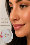 316 L Çelik Hologram Taşlı Hızma Piercing 8 mm Burun Helix Tragus Kıkırdak Küpe