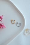 316 L Çelik Hologram Taşlı Hızma Piercing 8 mm Burun Helix Tragus Kıkırdak Küpe