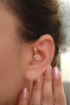 6 mm Kalpli Halka Piercing Forward Helix Tragus Kıkırdak Helix Kalp Piercing
