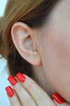 6 mm Taşlı Tektaş Sallantılı Tragus Piercing Forward Helix Halka Mini