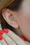 6 mm Taşlı Tektaş Sallantılı Tragus Piercing Forward Helix Halka Mini