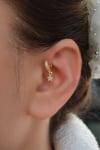 6 mm Yıldızlı Halka Piercing Forward Helix Tragus Kıkırdak Helix Yıldız Piercing
