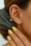 8 mm Yıldız Charm Halka Piercing – Gold & Gümüş | Helix, Kıkırdak, Lob Uyumlu