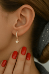 8 mm Yıldız Charm Halka Piercing – Gold & Gümüş | Helix, Kıkırdak, Lob Uyumlu