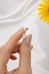 Çelik Minimal Tektaş Göbek Piercingi Zirkon Taşlı