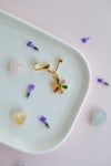 Deliksiz Multicolor Çiçek Göbek Piercingi Klipsli Çelik Zirkon Taşlı