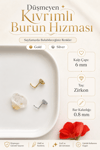 Kalp Model Zirkon Taşlı Düşmeyen Çelik Burun Hızması