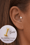 Kalp Tektaş Cerrahi Çelik Piercing Tragus Helix Kıkırdak Lob Conch Dudak