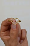 Kalpli Çerçeve Göğüs Piercingi 18 mm Kalpli Nipple Piercing