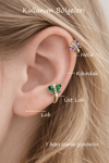 Kelebek Figürlü Halka Piercing 10 mm – Zirkon Taşlı Helix & Kıkırdak Piercing, Minimal Gold