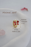 Kelebek Figürlü Halka Piercing 10 mm – Zirkon Taşlı Helix & Kıkırdak Piercing, Minimal Gold