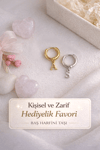 Kişiye Özel Harf Charm Küpe 316L Çelik Minimal Halka Küpe (Tek Adet)