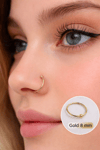 Mini Top Detaylı Çelik Halka Burun Piercing (8 mm)