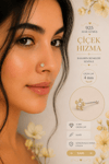 Minimal Çiçek Hızma Renkli Taşlı Burun Piercing