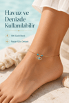 Nazar Göz Detaylı Zirkon Taşlı Halhal İnce Zincirli Ayarlanabilir