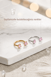 Pembe Taşlı Yarım Halka Piercing 316L Çelik Burun Hızması Helix Tragus