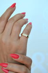 Serçe Parmak Yüzüğü Dörtgen Model Zirkon Taşlı