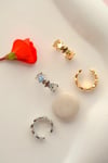 Sıra Yıldızlı Earcuff Sıkıştırma Kıkırdak Küpesi Yıldızlı