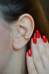 Sıra Yıldızlı Earcuff Sıkıştırma Kıkırdak Küpesi Yıldızlı