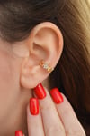 Sıra Yıldızlı Earcuff Sıkıştırma Kıkırdak Küpesi Yıldızlı