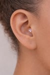 Soft Pembe Çiçekli Tragus Piercing – Halka Model, 6 mm