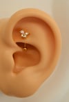 Taşlı Kelebekli Çelik Rook Piercing Daith Helix Kaş Göbek Lob Uyumlu Piercing