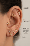 Zirkon Taşlı Burç Piercing – Helix, Tragus, Lob Uyumlu Minimal Yıldızlı Tasarım (1 Adet)