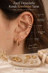 Zirkon Taşlı Burç Piercing – Helix, Tragus, Lob Uyumlu Minimal Yıldızlı Tasarım (1 Adet)