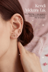 Zirkon Taşlı Burç Piercing – Helix, Tragus, Lob Uyumlu Minimal Yıldızlı Tasarım (1 Adet)