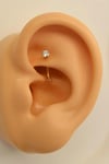 Zirkon Taşlı Çelik Rook Piercing Daith Helix Kaş Göbek Lob Uyumlu Piercing
