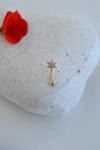 Zirkon Taşlı Çiçek Rook Piercing Çelik Bar 1.2 mm