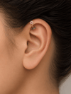 Zirkon Taşlı Çiçek Yaprak Rook Piercing Helix Kaş Kıkırdak Tragus 1.2 mm