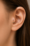 Zirkon Taşlı Çiçek Yaprak Rook Piercing Helix Kaş Kıkırdak Tragus 1.2 mm