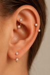 Zirkon Taşlı Gold Yarım Halka Burun Piercingi 316L Çelik 0.8 mm