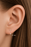 Zirkon Taşlı Gold Yarım Halka Burun Piercingi 316L Çelik 0.8 mm