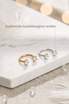 Zirkon Taşlı Gold Yarım Halka Burun Piercingi 316L Çelik 0.8 mm