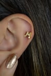 Zirkon Taşlı Harf Piercing – Kişiye Özel Helix Tragus Lob Uyumlu Minimal Harf Küpe (1 Adet)