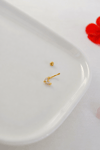 Zirkon Taşlı İki Yaprak Rook Piercing Çelik Bar 1 mm