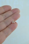 Zirkon Taşlı İki Yaprak Rook Piercing Çelik Bar 1 mm
