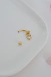 Zirkon Taşlı Kalp Charm Sallantılı Rook Piercing Çelik Bar 1.2 mm