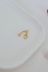 Zirkon Taşlı Kalp Charm Sallantılı Rook Piercing Çelik Bar 1.2 mm