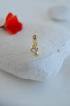 Zirkon Taşlı Kalp Charm Sallantılı Rook Piercing Çelik Bar 1.2 mm