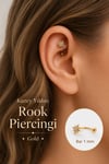 Zirkon Taşlı Kuzey Yıldızı Rook Piercing Çelik Bar 1 mm